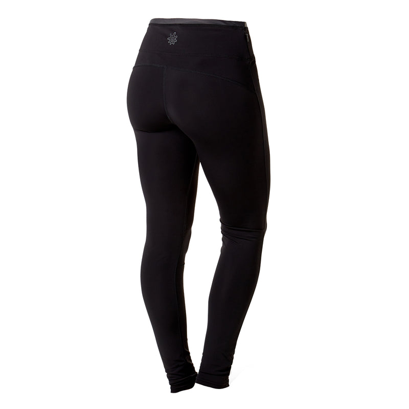 Back View of the Women's Active Sport Swim Tights in Black|black