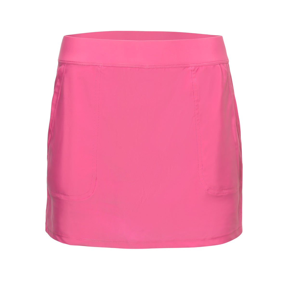 Back of the women's active swim skirt in bubblegum|bubblegum