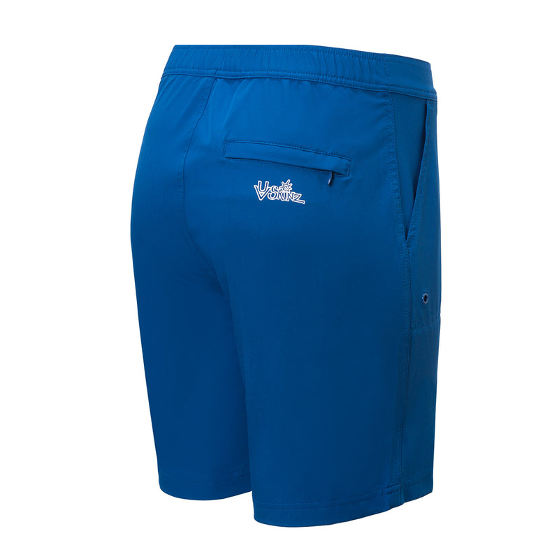 Back of the Women's Board Shorts in Navy Blue|navy-blue