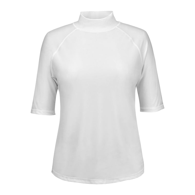 women's short sleeve swim shirt in white|white