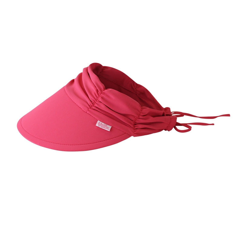 women's swim visor in berry|berry