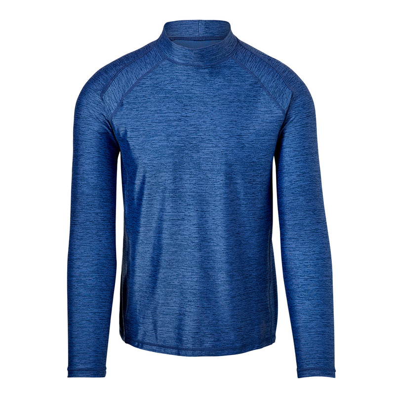 men's long sleeve active swim shirt in washed navy|washed-navy-jaspe