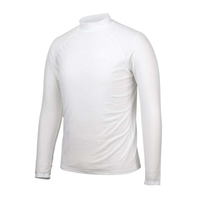 UV Skinz's men's long sleeve swim shirt in white|white