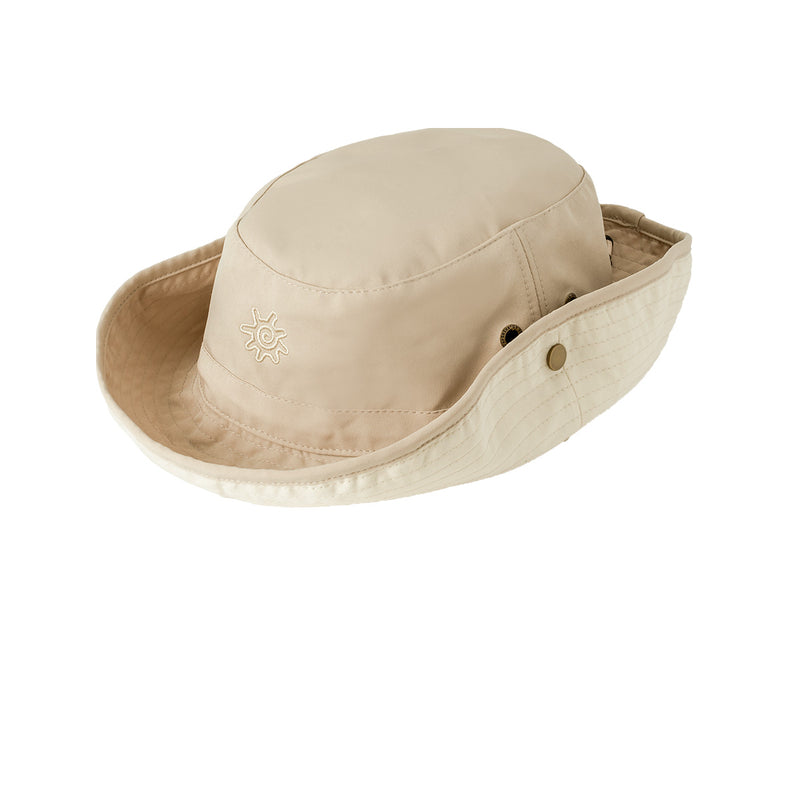 UV Skinz's men's bucket hat with drawstring in tan cream|tan-cream