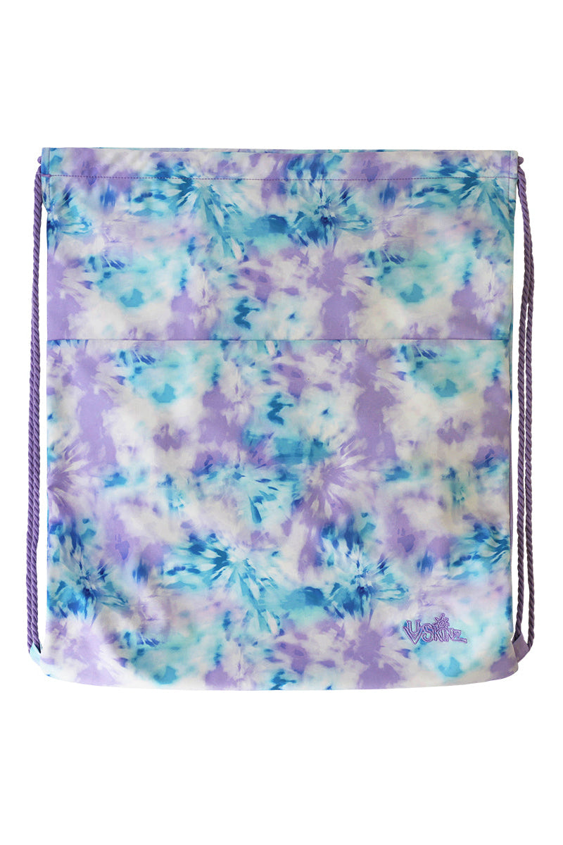 Close Up of the Kid's Swim Bag in Lilac Tie Dye|lilac-tie-dye