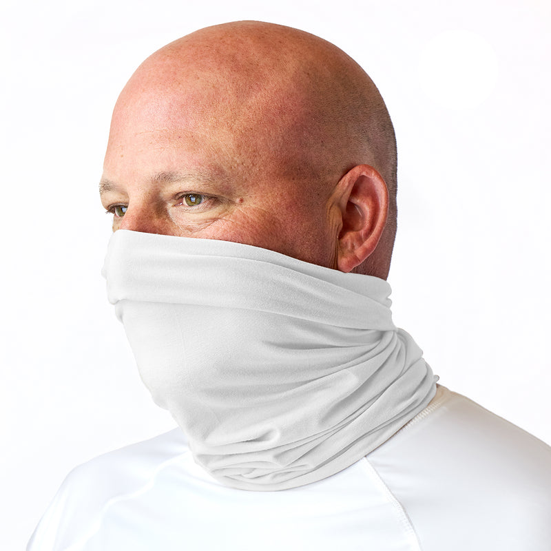 Bamboo UV Neck and Face Covering in White|white