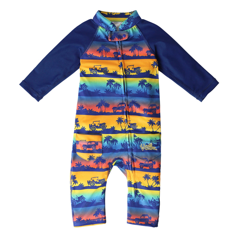 baby boy's long-sleeve swimsuit in sunset safari ride|sunset-safari-ride