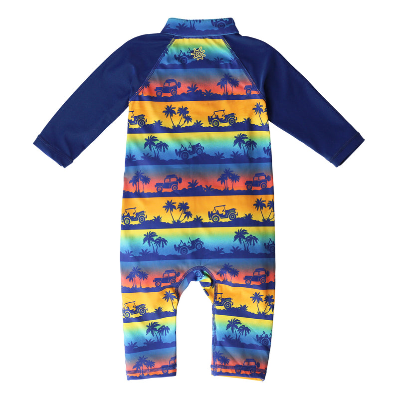 back of the baby boy's long-sleeve swimsuit in sunset safari ride|sunset-safari-ride