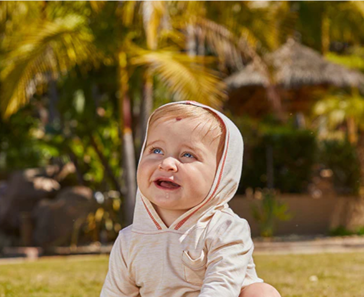 baby in a UPF outfit