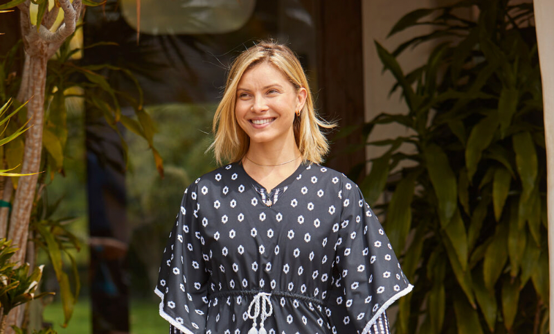 woman in plus-size beach cover-up