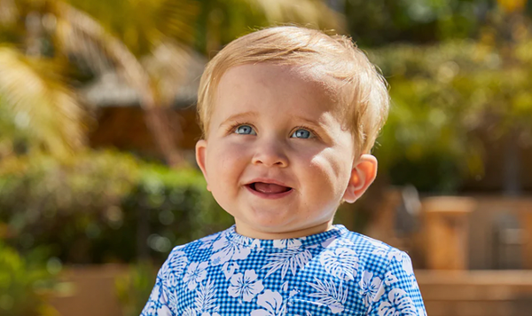 baby in a UV Skinz swimsuit