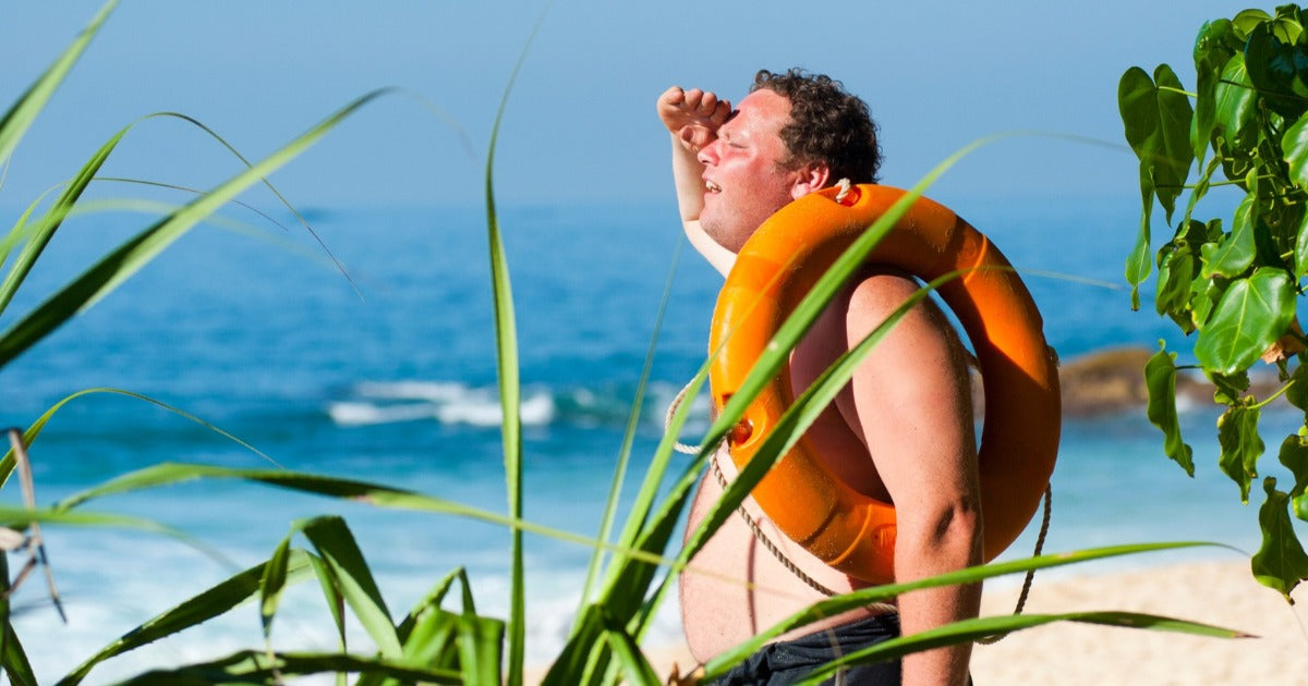 sunburned man