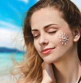 woman with sunscreen on her face