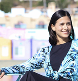 woman relaxing on the beach in Capitola Village