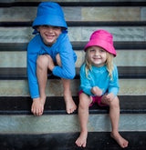 Kids wearing UPF hats to school