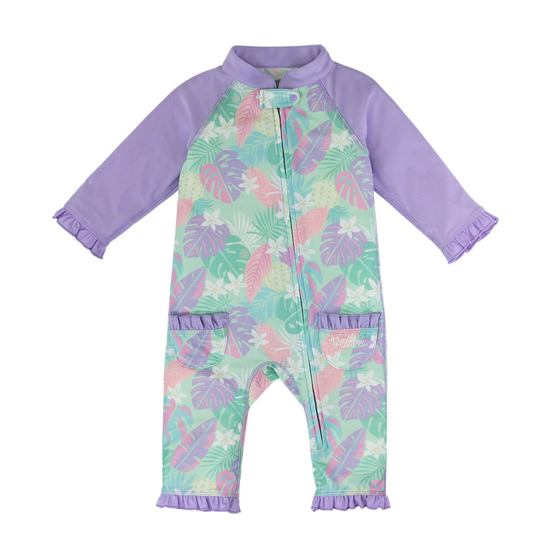 baby girls long-sleeve swimsuit in hidden pineapples|hidden-pineapples