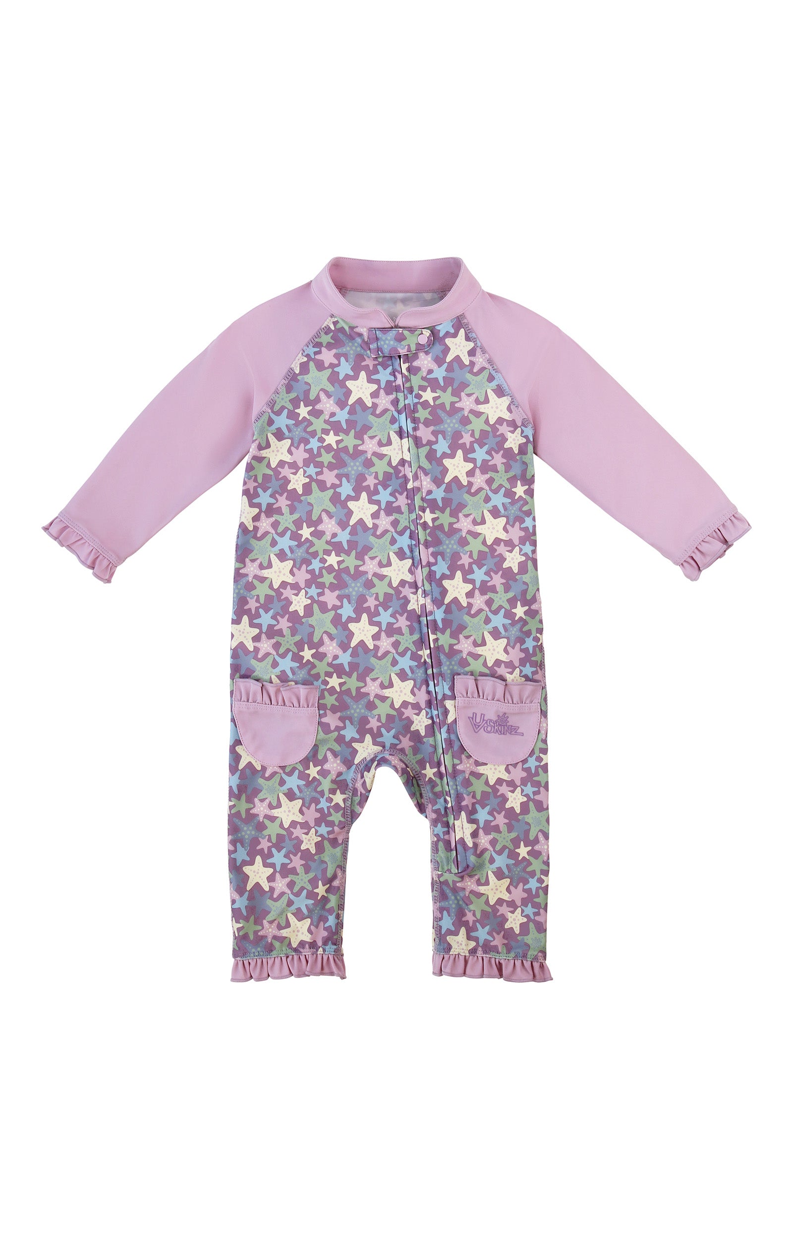 baby girls one piece sun & swim suit in lotus starfish|lotus-starfish