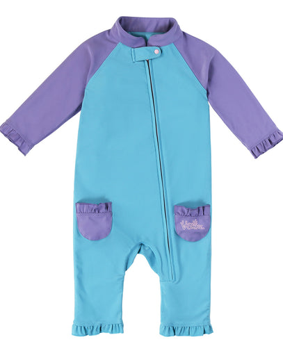 Front View of Baby Girl Swim Suit|ocean-sunset