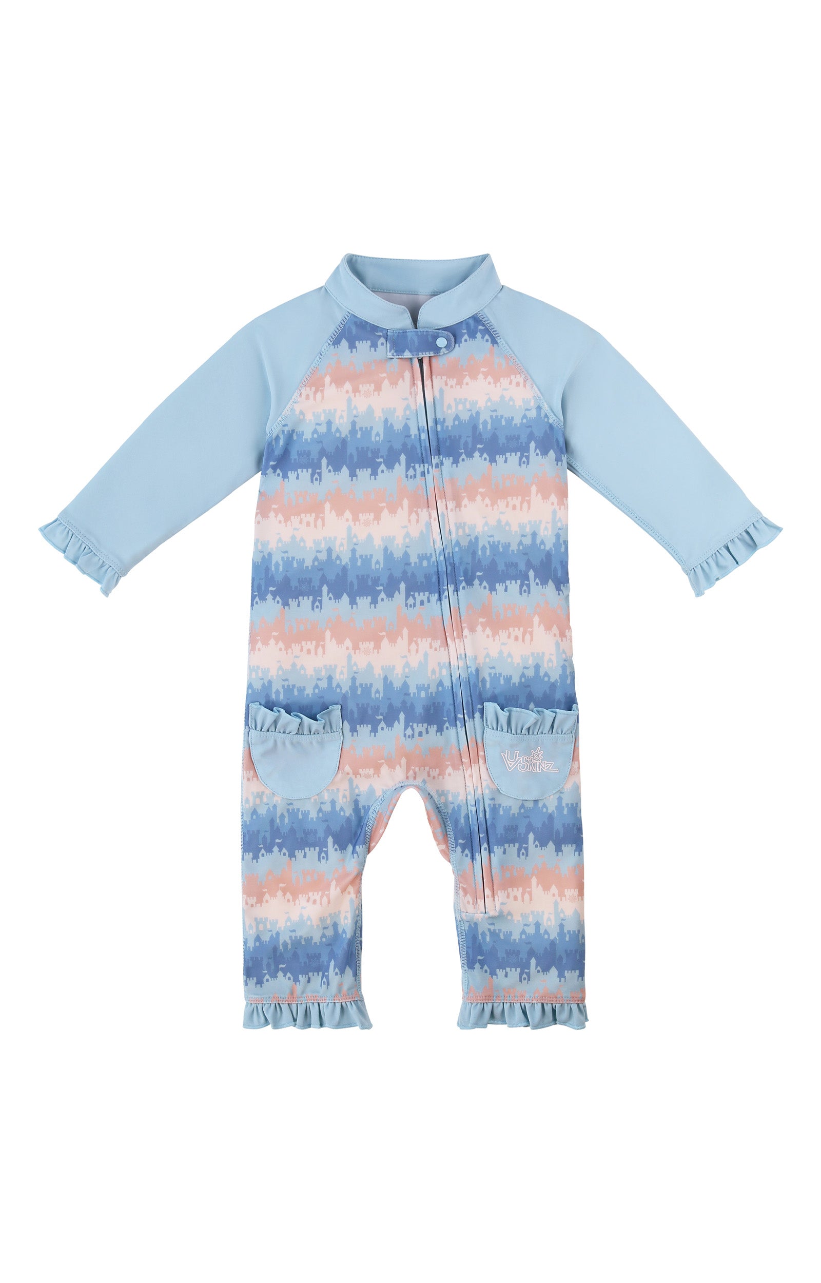 baby girls one piece sun & swim suit in sandcastle dreams|sandcastle-dreams