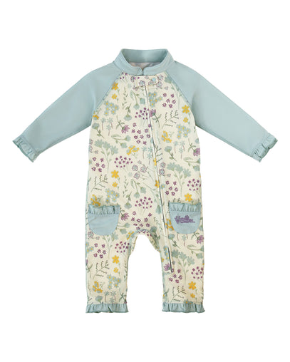 baby girls one piece sun & swim suit in springtime doodle|springtime-doodle