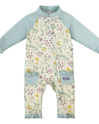 baby girls one piece sun & swim suit in springtime doodle|springtime-doodle