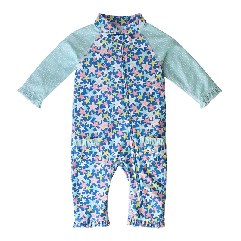 baby girls long-sleeve swimsuit in starfish party|starfish-party