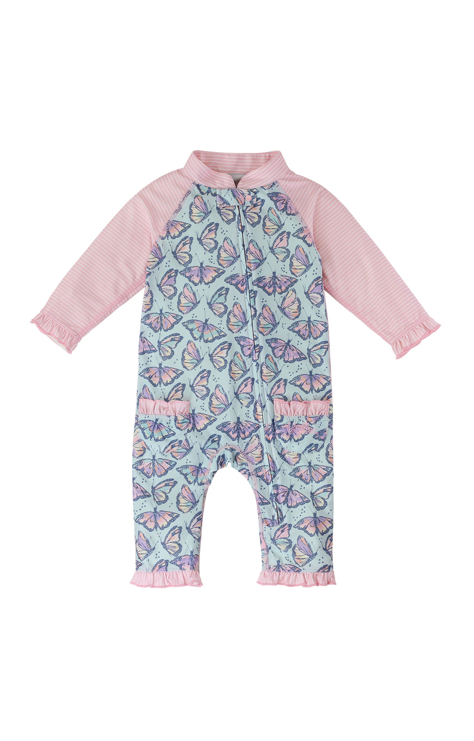 baby girls long-sleeve swimsuit in sweet butterflies|sweet-butterflies