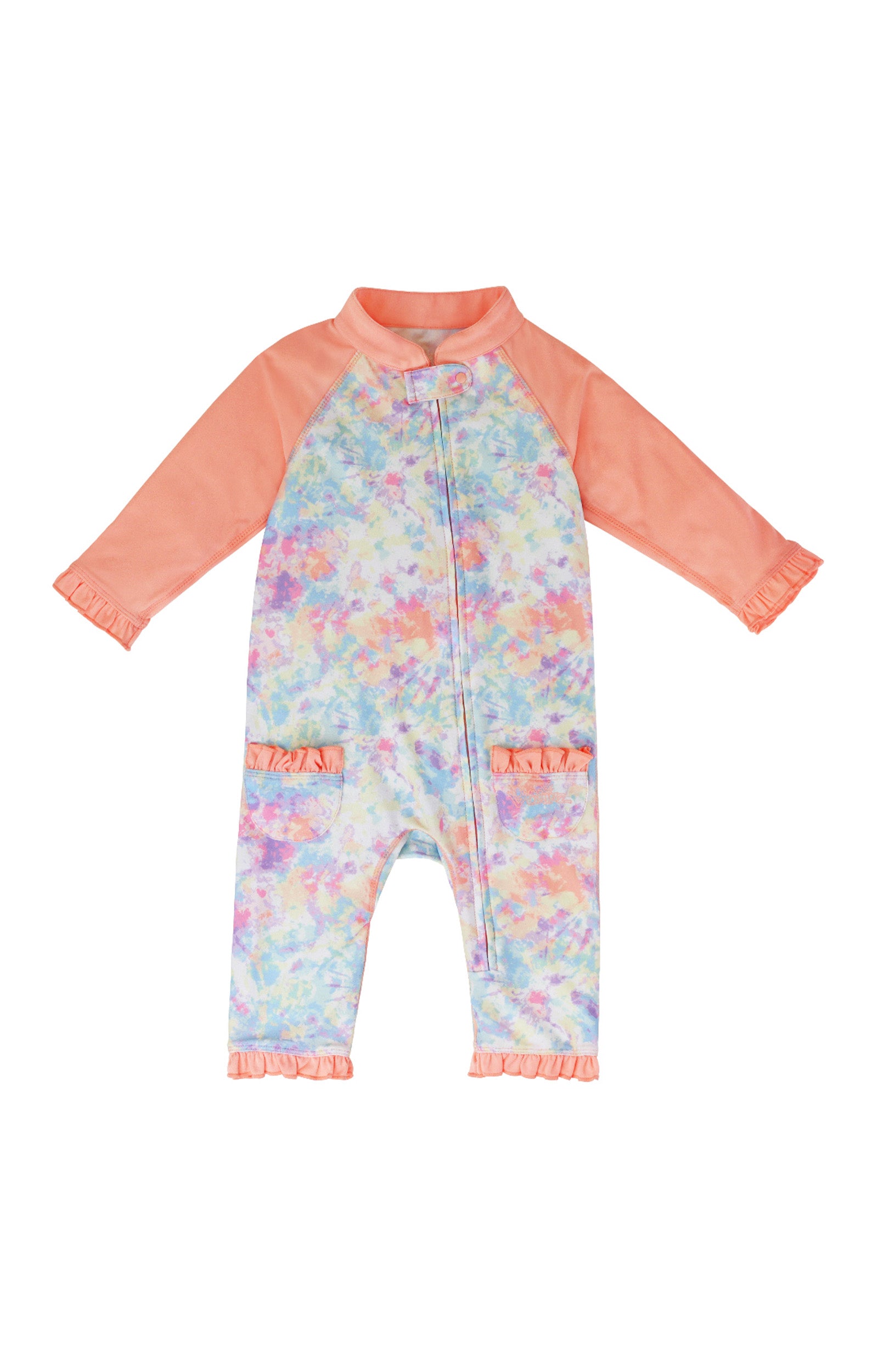 baby girls long-sleeve swimsuit in tie dye splash|tie-dye-splash