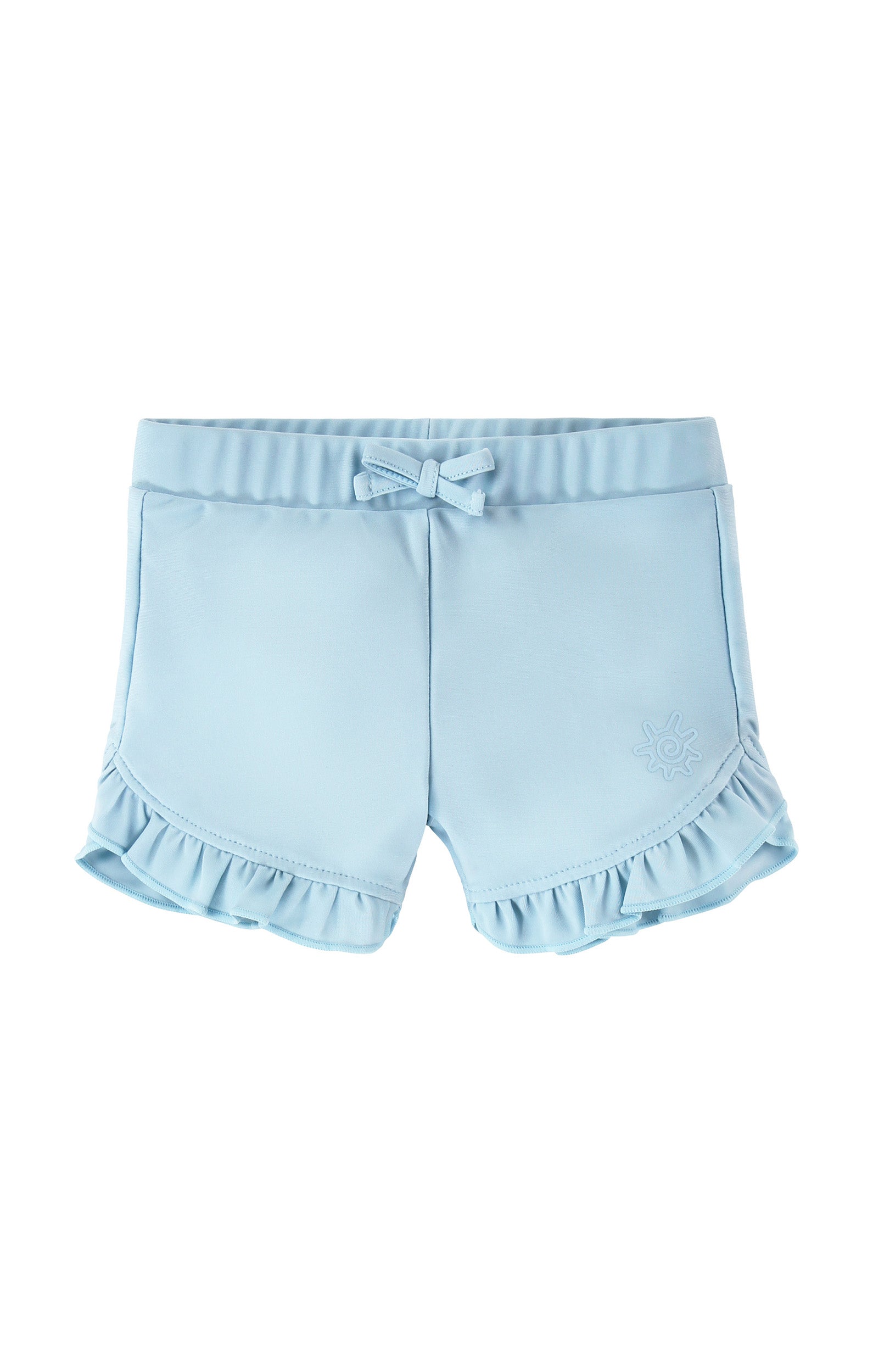 baby girls swim shorties in aquamarine|aquamarine