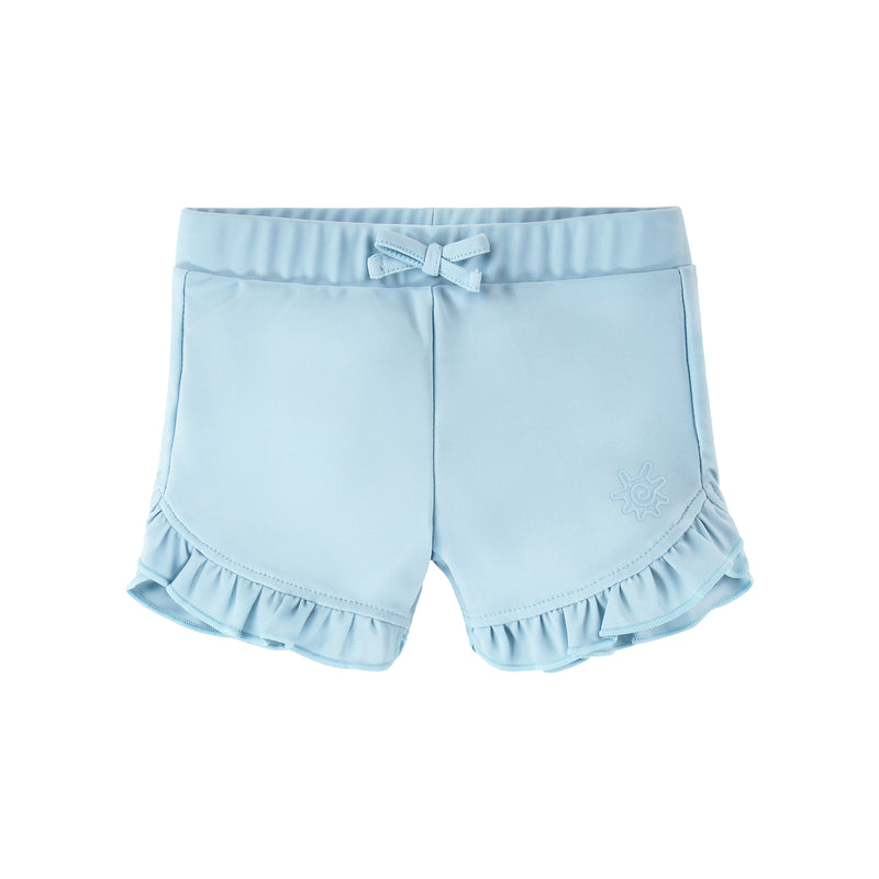 baby girls swim shorties in aquamarine|aquamarine