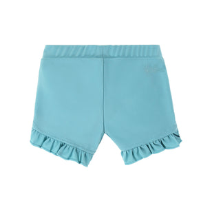 back view of baby girls swim shorties in lakeshore|lakeshore