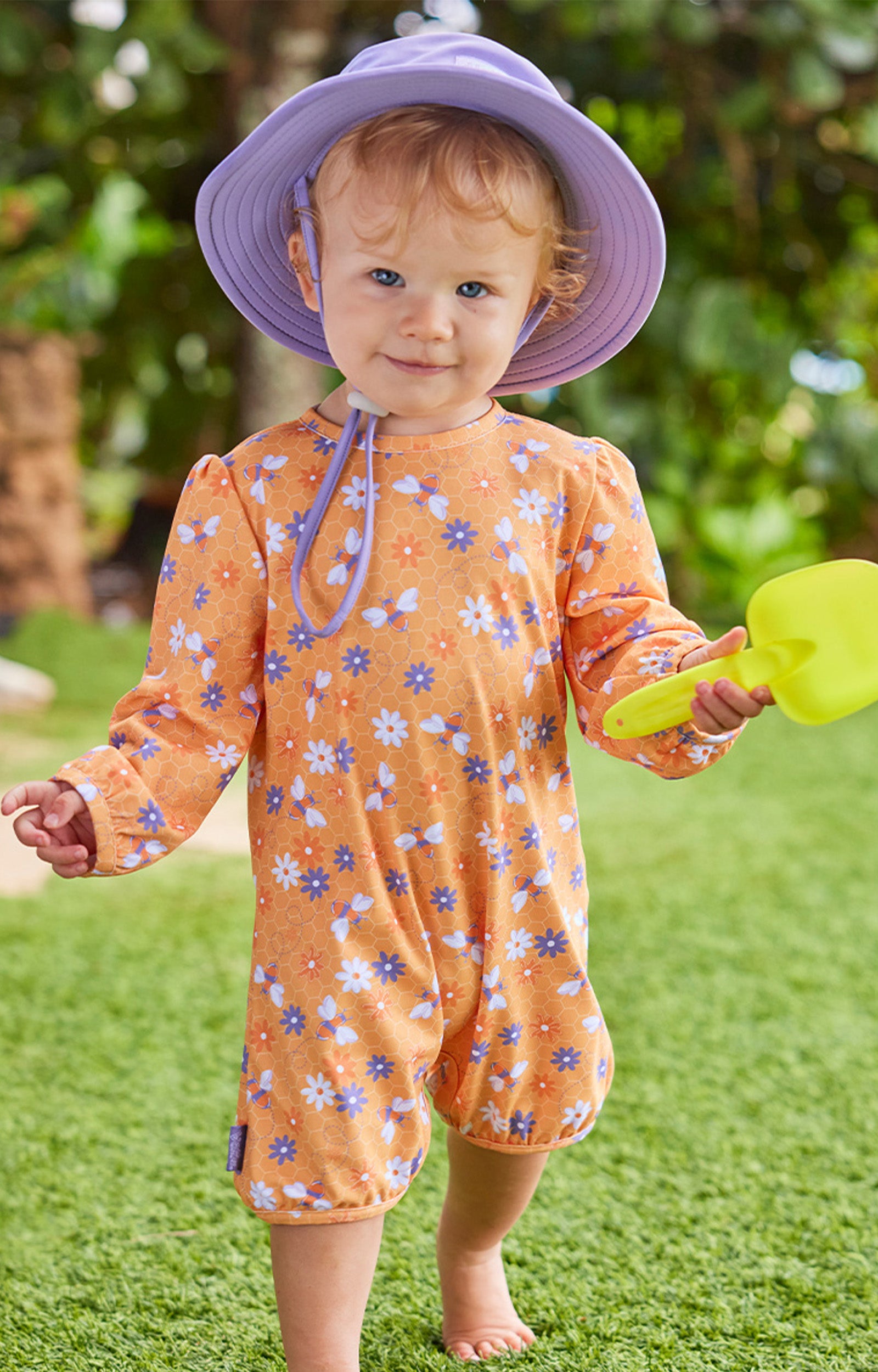 baby girl in uv sunzie|bubbly-bees