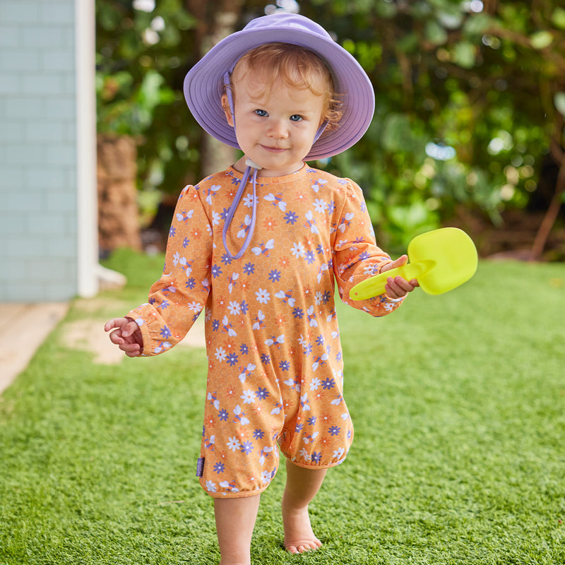 baby girl in uv sunzie|bubbly-bees