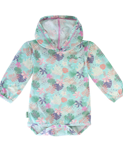 baby girl's hooded onesie in blooming oasis|blooming-oasis