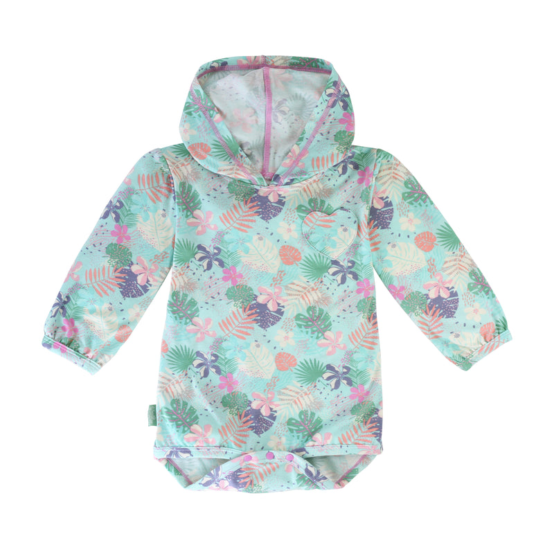 baby girl's hooded onesie in blooming oasis|blooming-oasis