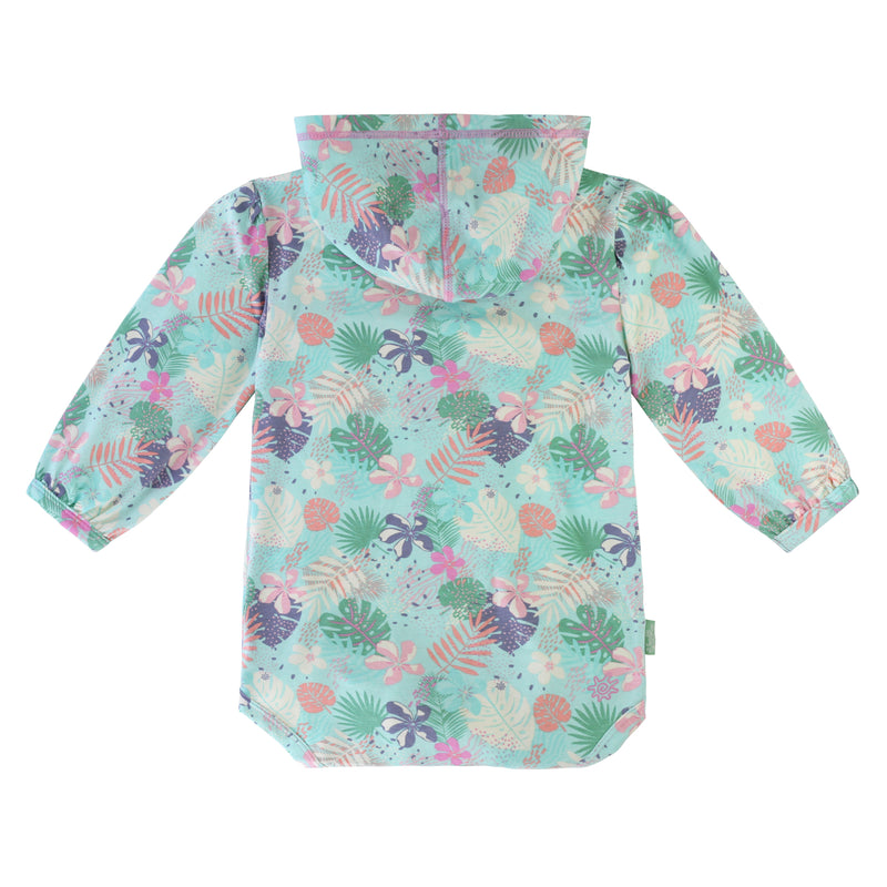 back of the baby girl's hooded onesie in blooming oasis|blooming-oasis