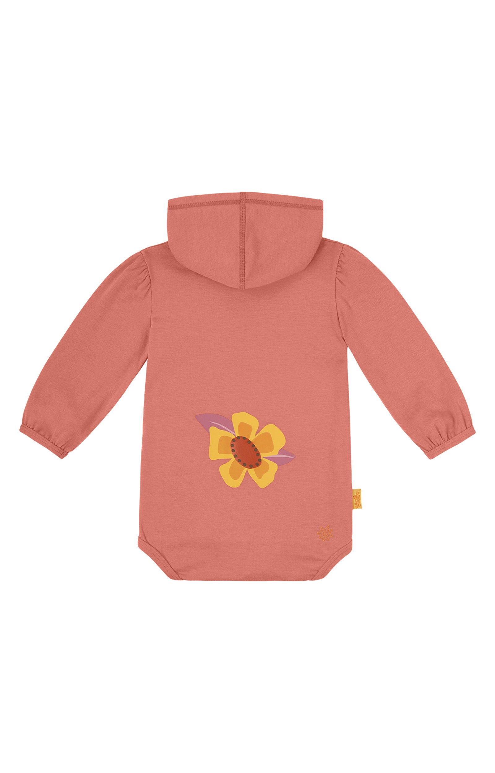 baby girl upf hooded onesie back view|butterfly-garden