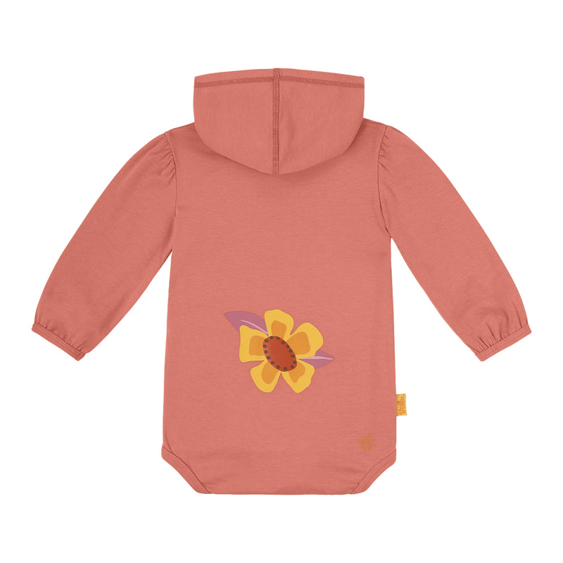 baby girl upf hooded onesie back view|butterfly-garden