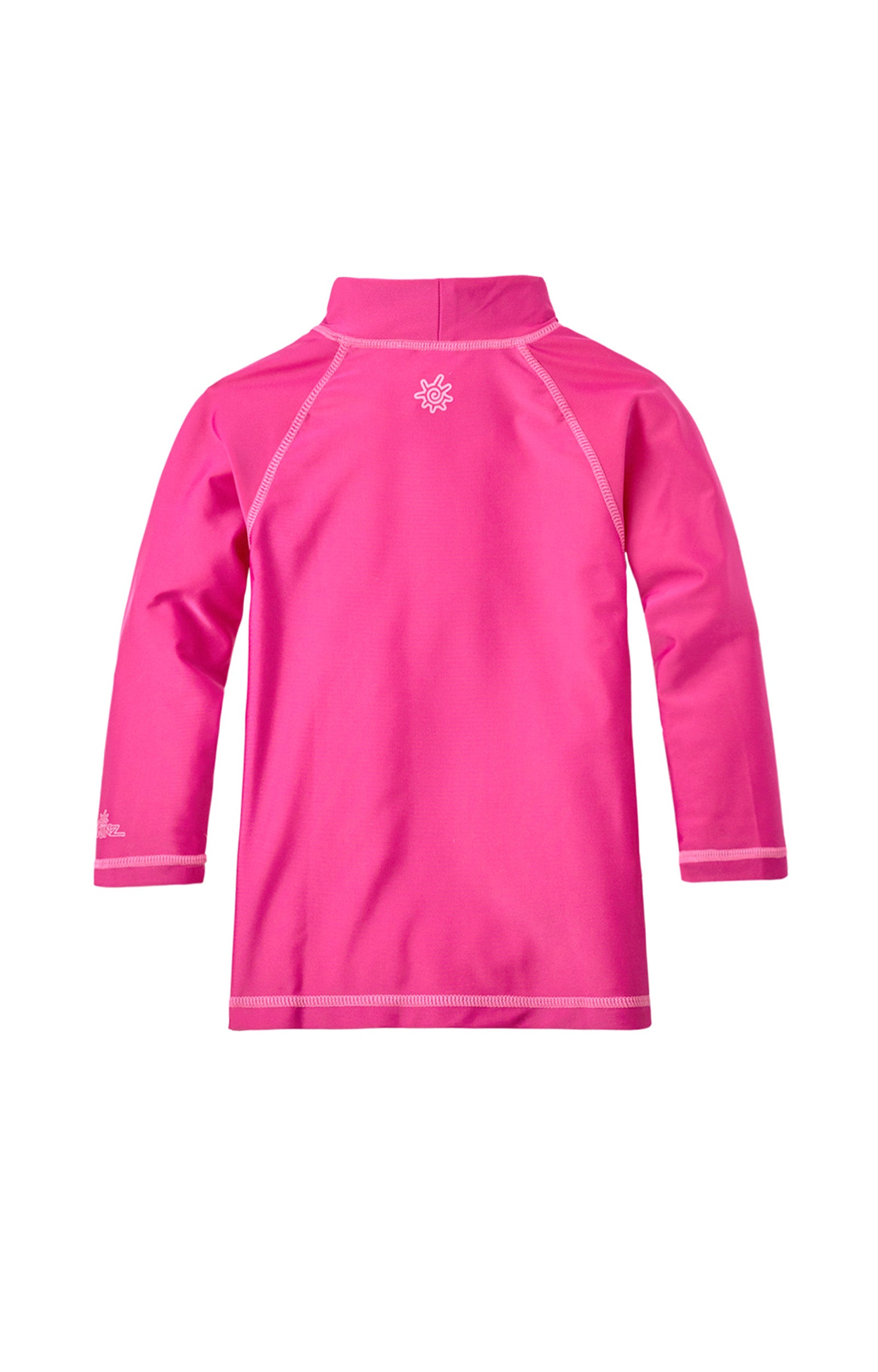 back of the baby long sleeve swim shirt in hot pink|hot-pink