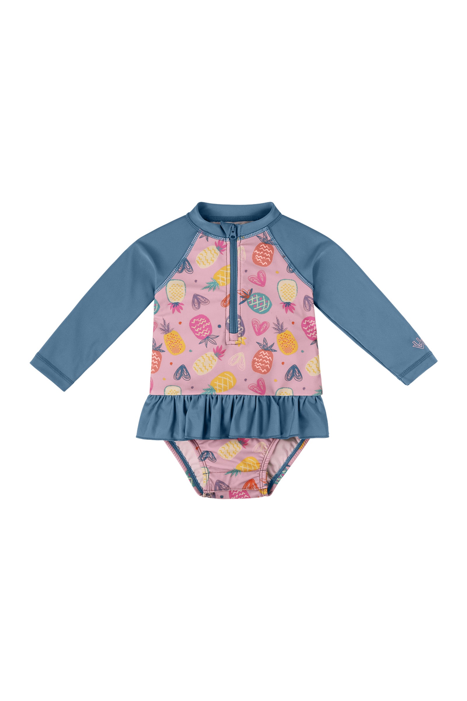 uv skinz baby girls ls ruffled swim suit