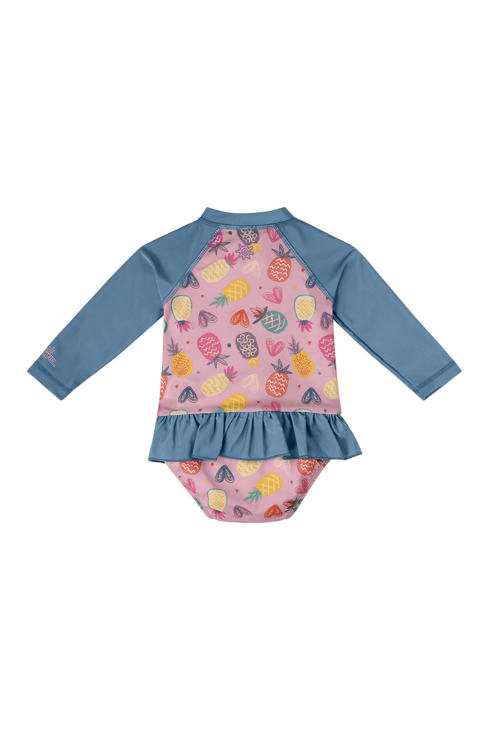 uv skinz baby girls ls ruffled swim suit back view