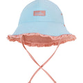 baby girl reversible swim hat in aquamarine dusty pink|aquamarine-dusty-pink