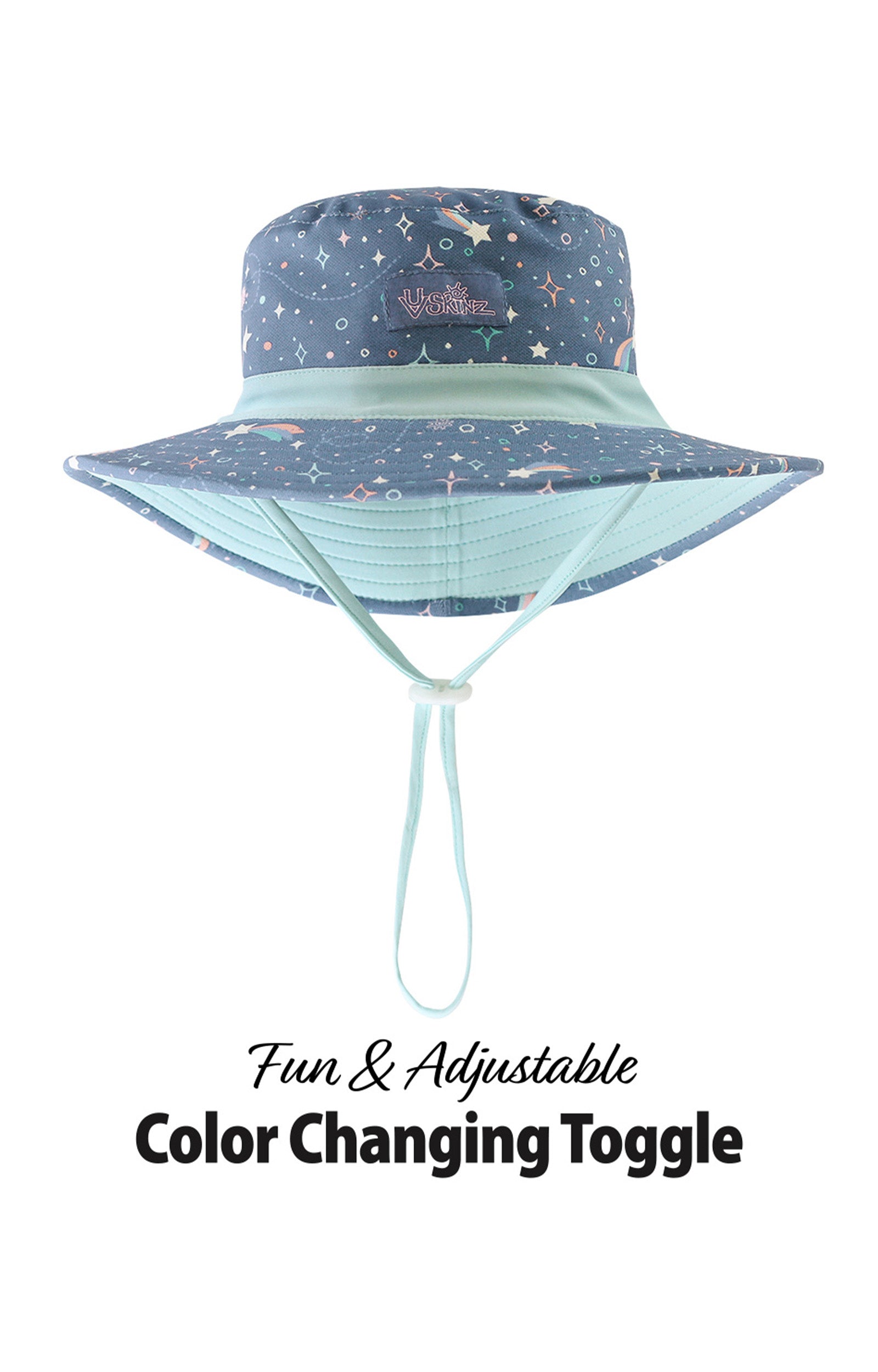 Close up of the baby girl's swim hat in twinkle stars|twinkle-stars