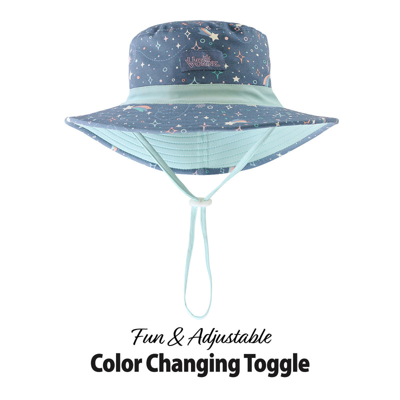 Close up of the baby girl's swim hat in twinkle stars|twinkle-stars