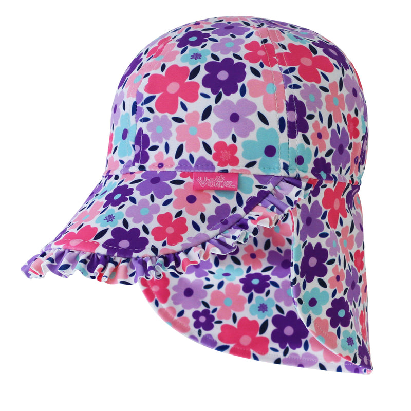 baby girl's swim flap hat in purple poppy|purple-poppy