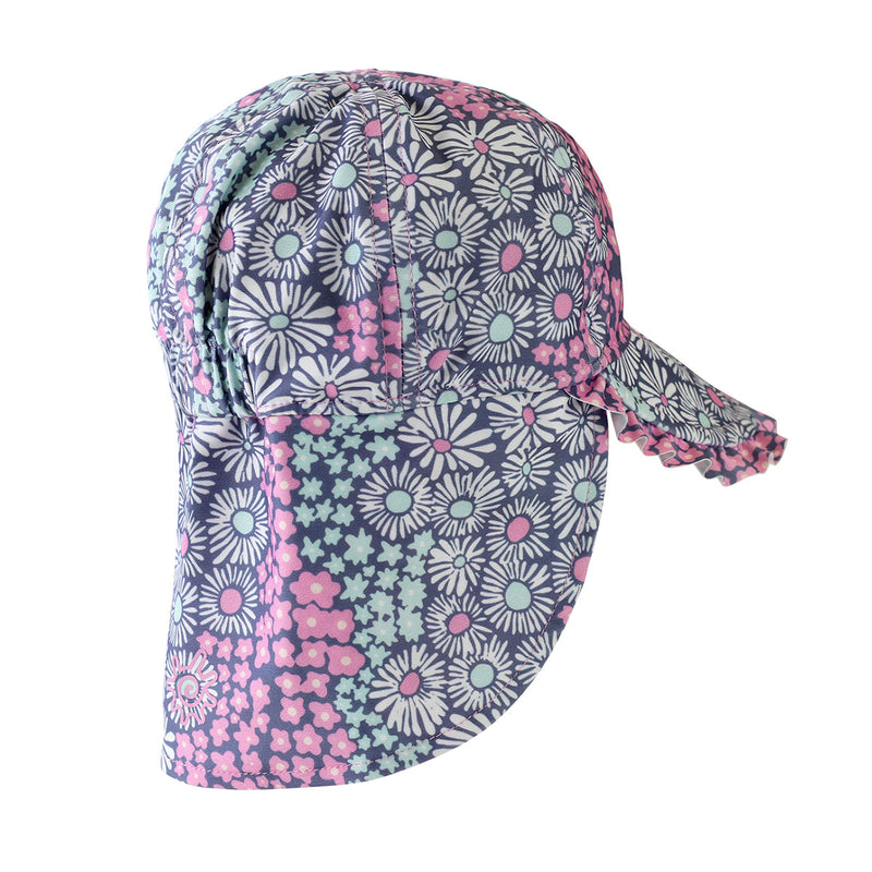 back of the baby girl's swim flap hat in wandering flowers|wandering-flowers