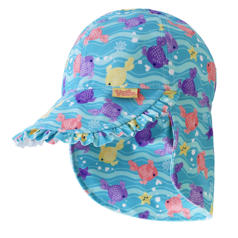 baby girl's swim flap hat in wavy baby|wavy-baby