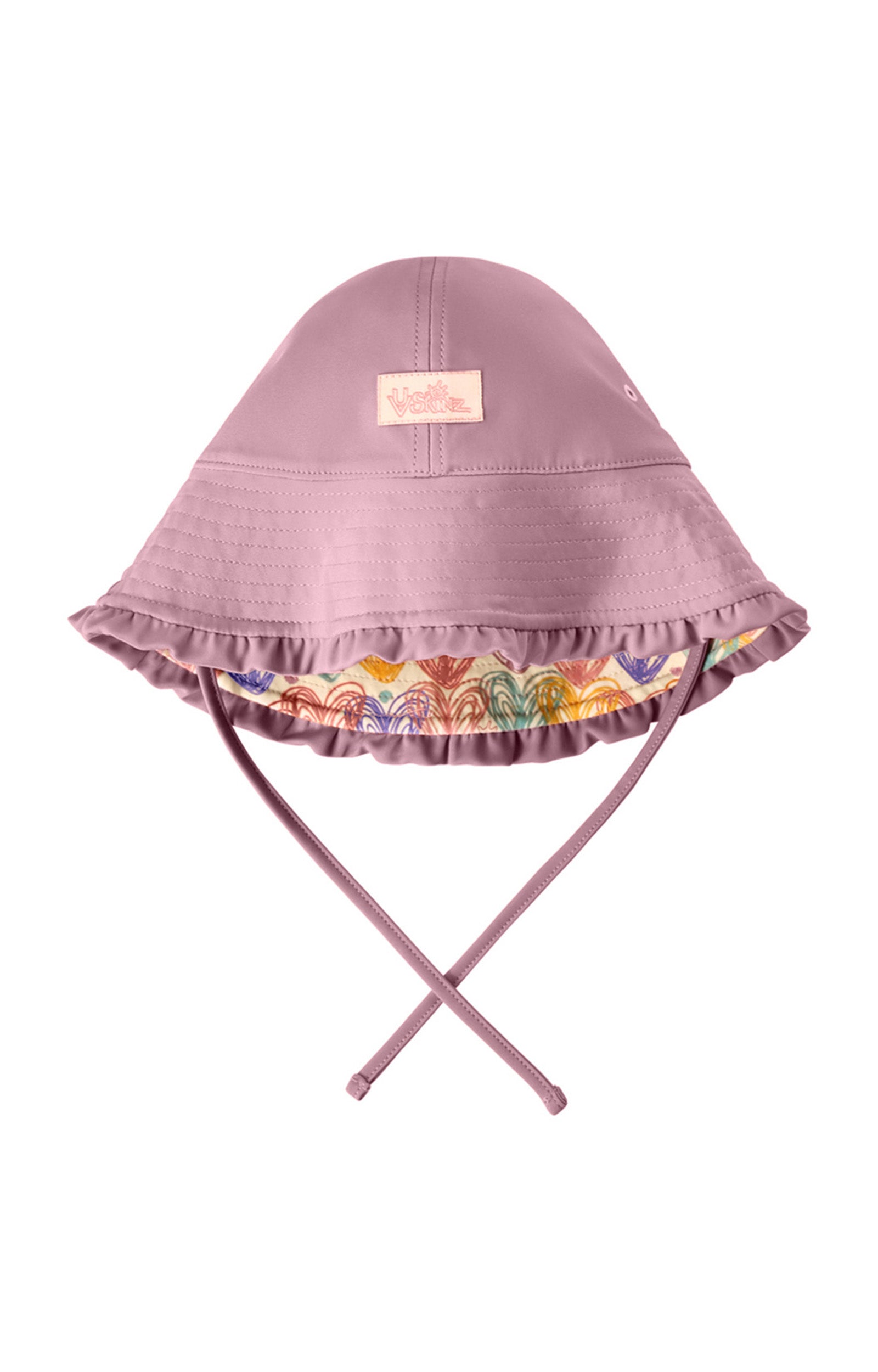 Reverse side of baby girl's reversible hat|doodle-my-heart
