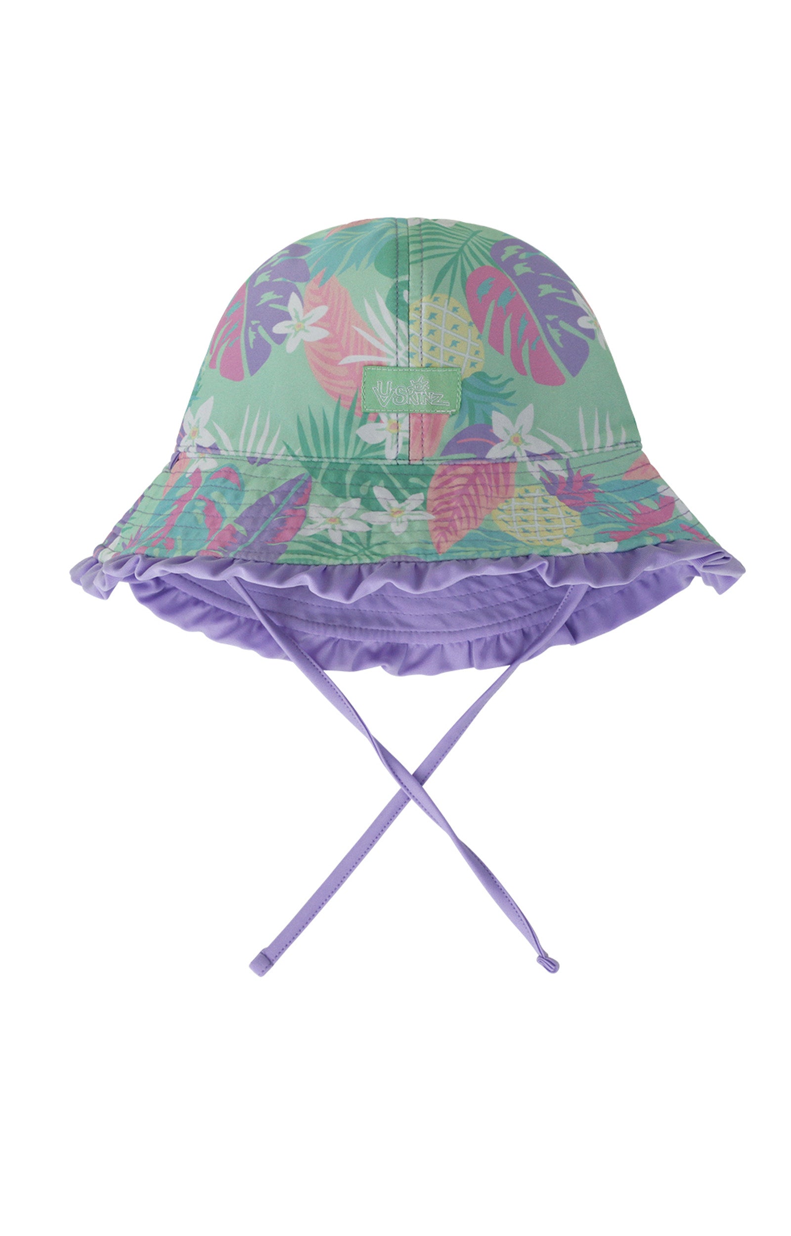 UV Skinz's baby girl's reversible sun hat in hidden pineapples|hidden-pineapples
