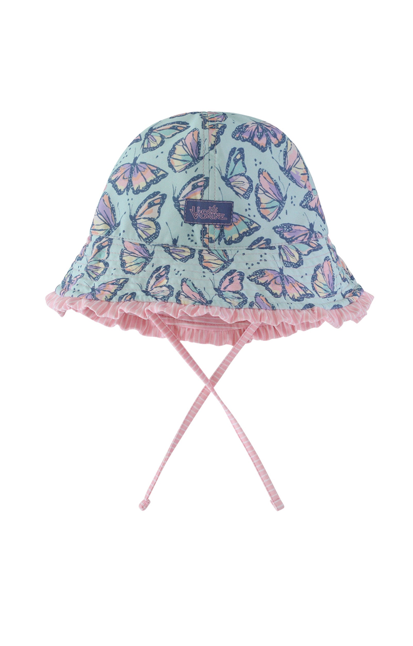 UV Skinz's baby girl's reversible sun hat in sweet butterflies|sweet-butterflies
